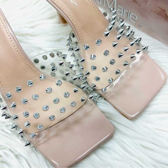 Nude studded clear strap heel - Picture 3 of 7